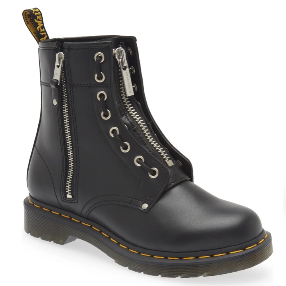 NIB $180 Dr. Martens 1460 Twin Zipper Boot (Women), BLACK!